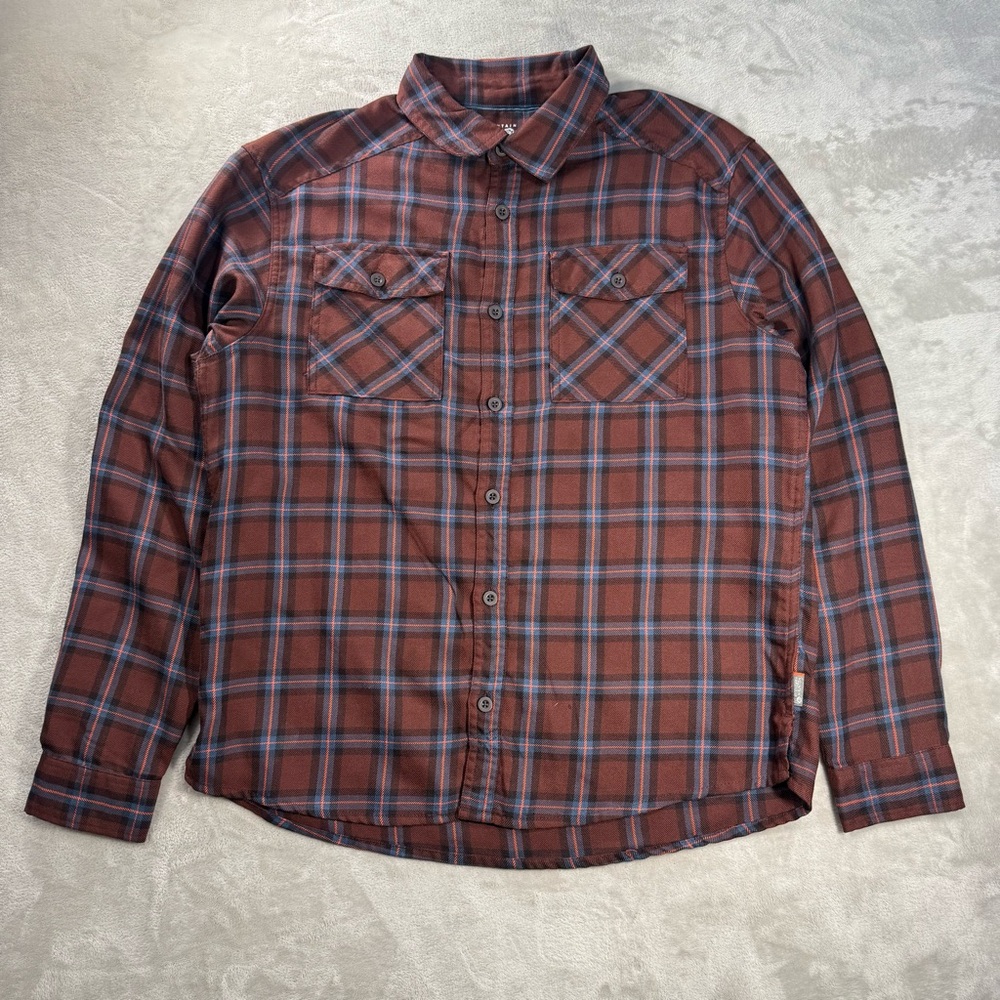 Mountain Hardwear Lightweight Tech Flannel Shirt UV Protection Men's Sz L